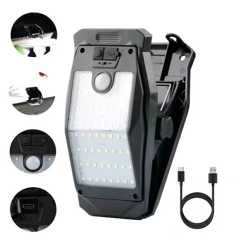 NEW 2/1Pcs Clip On Solar Lights Outdoor Waterproof 58 LED Motion sensing USB Charging Fence Lamp for Garden Yard Patio