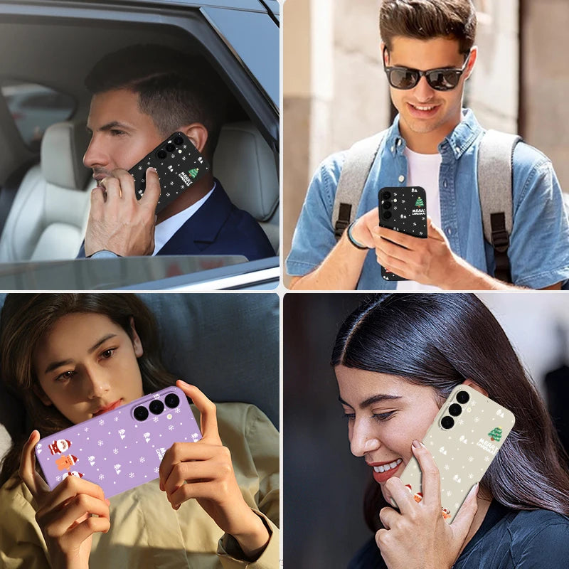 Christmas Tree Magnetic Case For Samsung Galaxy S25 S23 S24 Ultra S22 Plus S24 FE For Magsafe Wireless Charge Lanyard Soft Cover