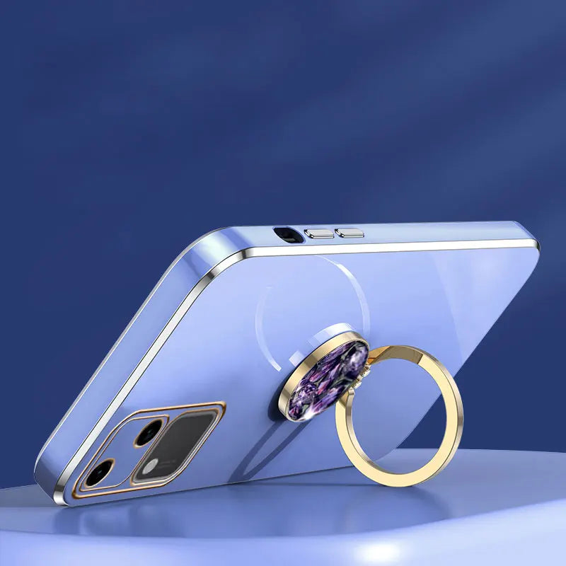 iphone17pro Case Luxury with Holder,Diamond Ring Case For iphone 17 Pro Max Air Shockproof Case iphone17 Cover with Lanyard