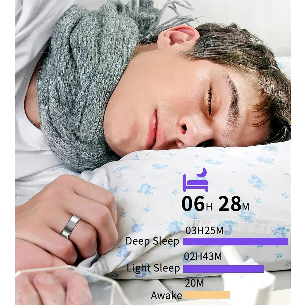 For HUAWEI XIAOMI SAMSUNG Smart Ring Men, Heart Rate Blood Oxygen Pressure Monitor Smartring for Women Sleep Fitness Tracker New - covers4phones