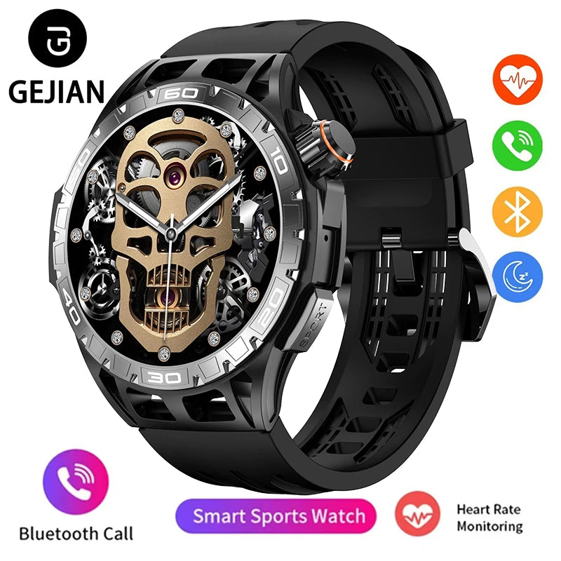 2026 New Outdoor Sports Smart Watch 1.43-inch AMOLED Bluetooth Call Heart Rate Monitoring AI Voice GPS Trajectory Smartwatches