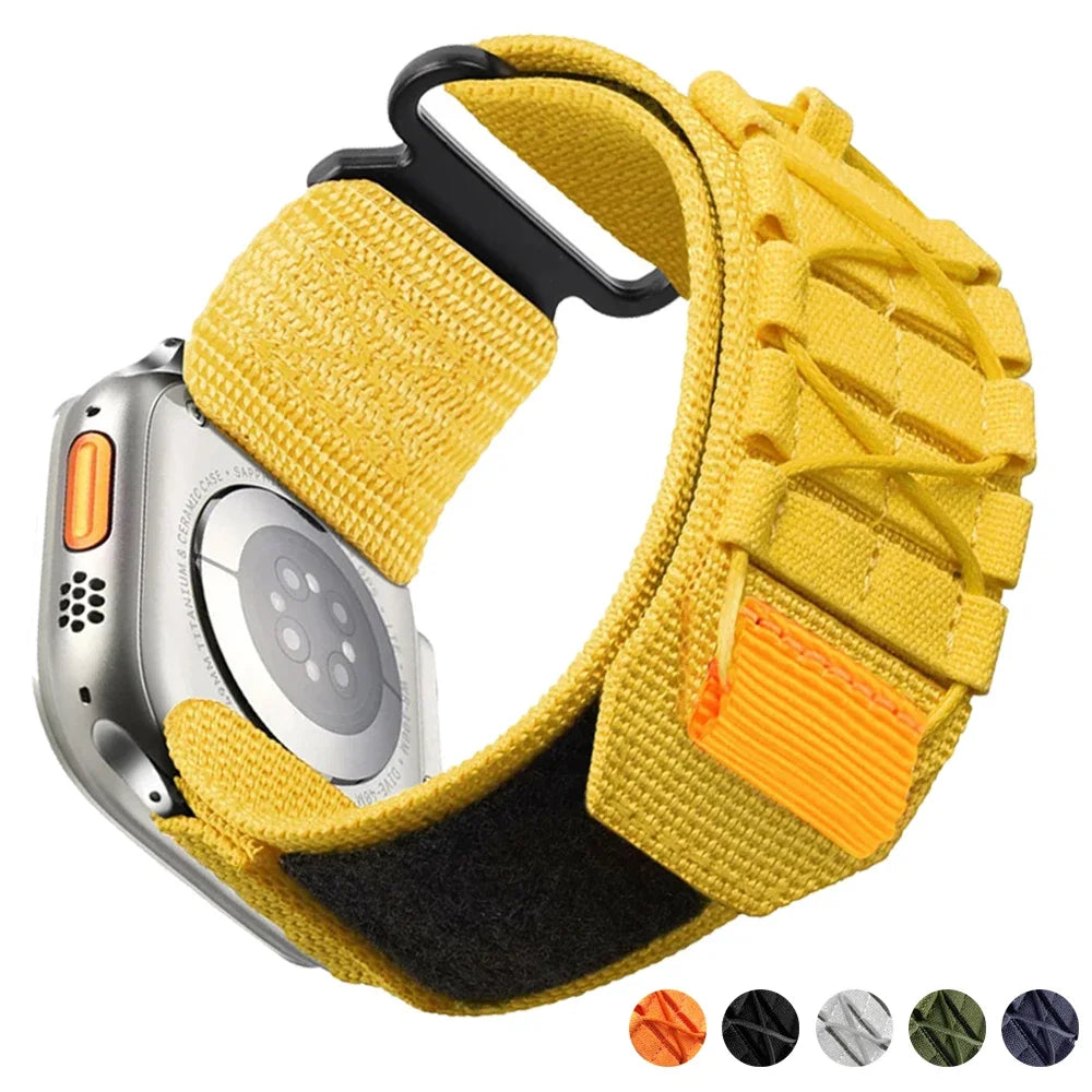 Tactical Strap for Apple Watch Band 49 45mm 44mm 41 40mm Nylon Alpine Trail Loop Bracelet for IWatch Series Ultra 2 9 8 7 5 6 Se
