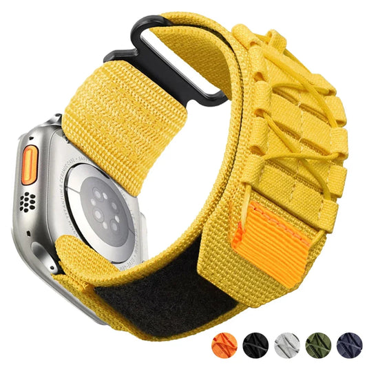 Tactical Strap for Apple Watch Band 49 45mm 44mm 41 40mm Nylon Alpine Trail Loop Bracelet for IWatch Series Ultra 2 9 8 7 5 6 Se