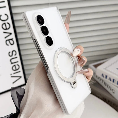 360 Rotating Bracket Clear For Magsafe Case For Samsung Galaxy Z Fold 7 6 5 4 Holder Wireless Charging Shockproof Bumper Cover