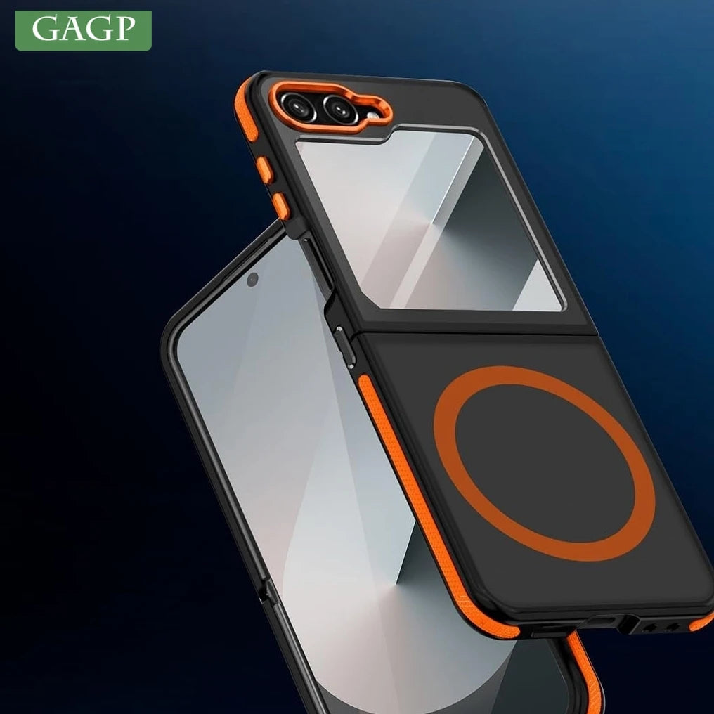 Business Matte Magsafe Case for Samsung Galaxy Z Flip 5 6 7 ZFlip Flip6 Flip5 Wireless Charging PC TPU Armor ZFlip7 ZFlip6 Cover