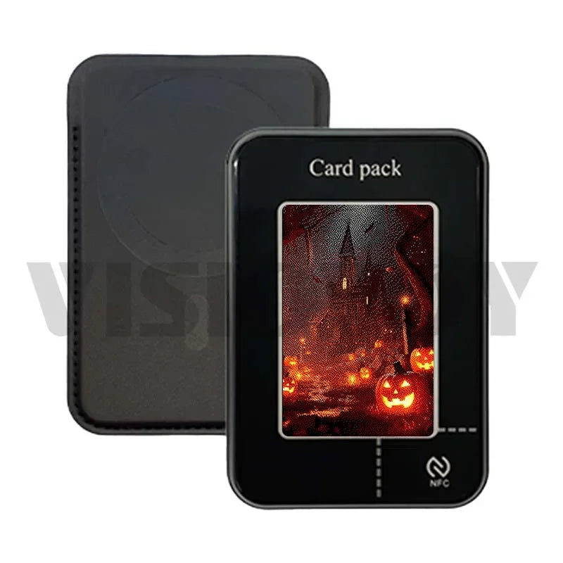 Halloween Gifts Phone Case Wallet Case E ink 4 color Screeen For Iphone NFC Function DIY Phone Cases Magnetic Card Holder Fundas