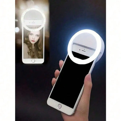 1pc USB Rechargeable Selfie Ring Light LED,Aro De Luz With 3 Brightness Modes Selfie Light, Travel Accessories