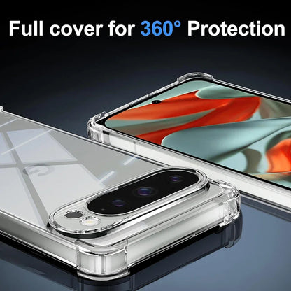 For Google Pixel 10 9 8 7 6 Pro XL 9a 8a 7a 6a Transparent Shockproof Silicone Clear Case Airbag Back Cover
