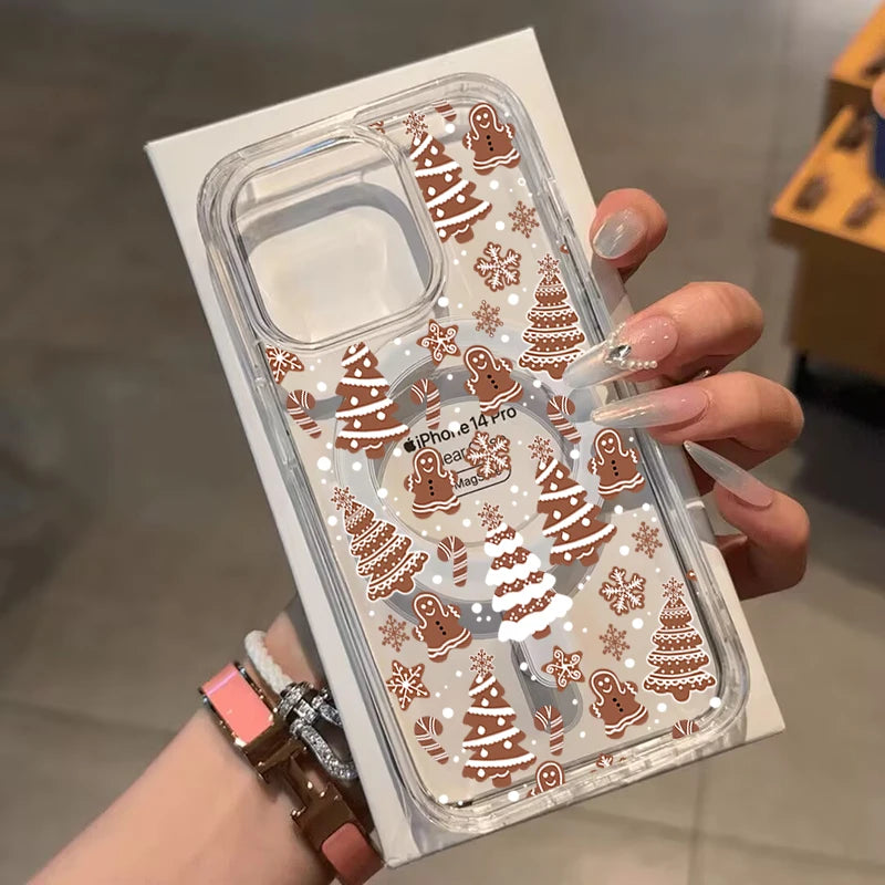 Christmas Santa Claus Magnetic Magsafe Phone Case For Samsung Galaxy S22 S23 S24 S25 FE Plus Ultra Edge Z Flip 3 4 5 6 7 Casing