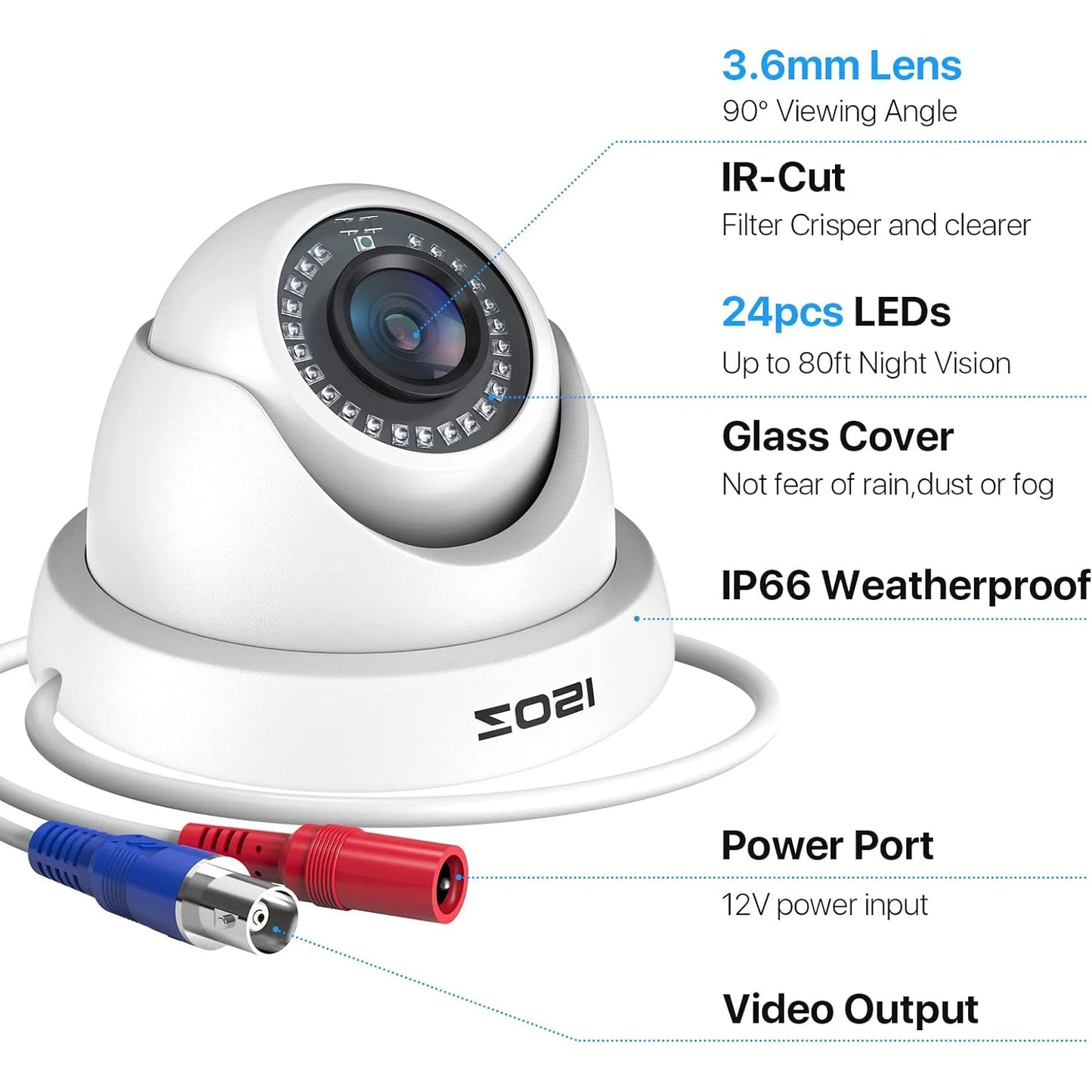 ZOSI 4Pack 2.0MP HD 1080P Security Cameras Kit Indoor Outdoor Home CCTV Dome Surveillance Camera for HD-TVI Analog DVR System