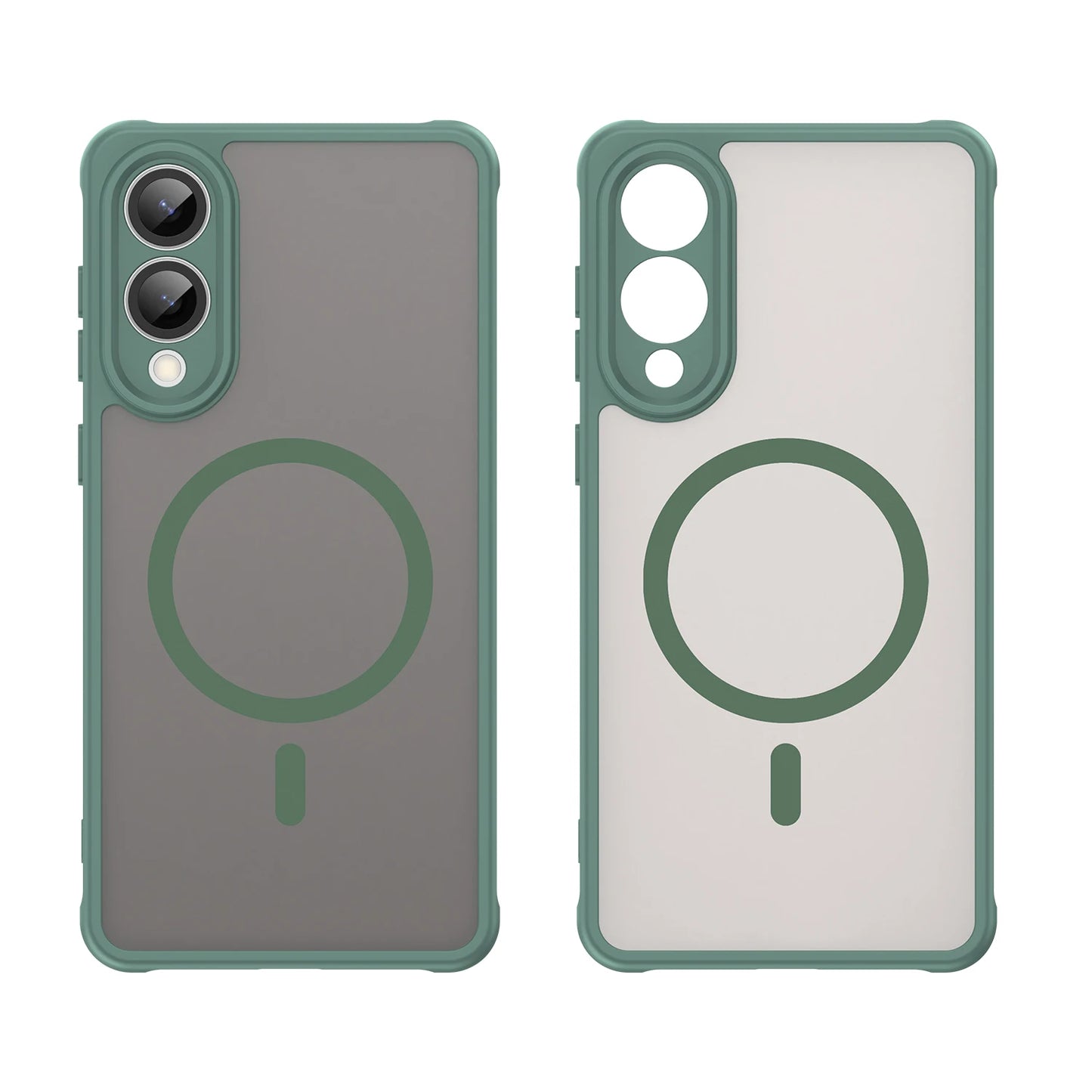 Magsafe Magnetic Luxury Armor Shockproof Case For Samsung Galaxy S25 Edge For Wireless Charge Cover Matte Translucent PC Coque