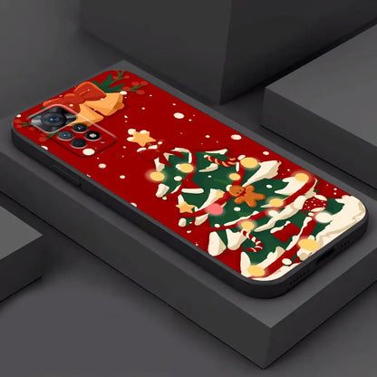 Claus Elk Snowman Christmas Tree Phone Case for Redmi Note 10S 12S 8T 11S 9S 9 8 7 12 10 11 Pro 13 Pro 9T Silicone Bumper Cover