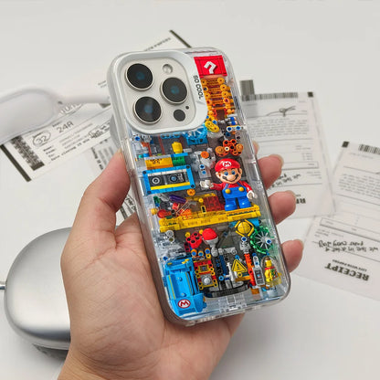 Super M-MarioS Bros Game Phone Case IMD Color Silver Shell For IPhone 16 15 14 13 12 11 Pro Max Plus