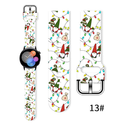20mm Christmas 6 Strap for Samsung Galaxy Watch 7/6/5 40mm 44mm Band Replaceable Bracelet for Xiaomi Huawei Amazfit Watchband