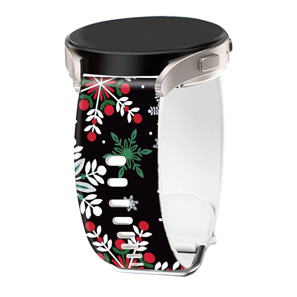 20 22mm Christmas Strap for Samsung Galaxy Watch FE 7 6 5 4 40mm 44mm/5 Pro/Watch 6 4 Classic Holiday Silicone Band for Active 2