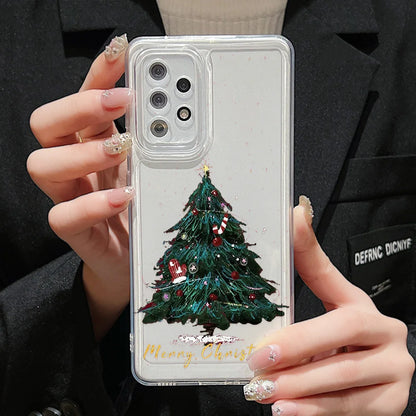 Merry Christmas Phone Case For Samsung A55 5G S24 Ultra A54 A53 A35 A15 A16 S23 FE S22 S21 S20 FE Soft TPU Carcasa Funda Cover