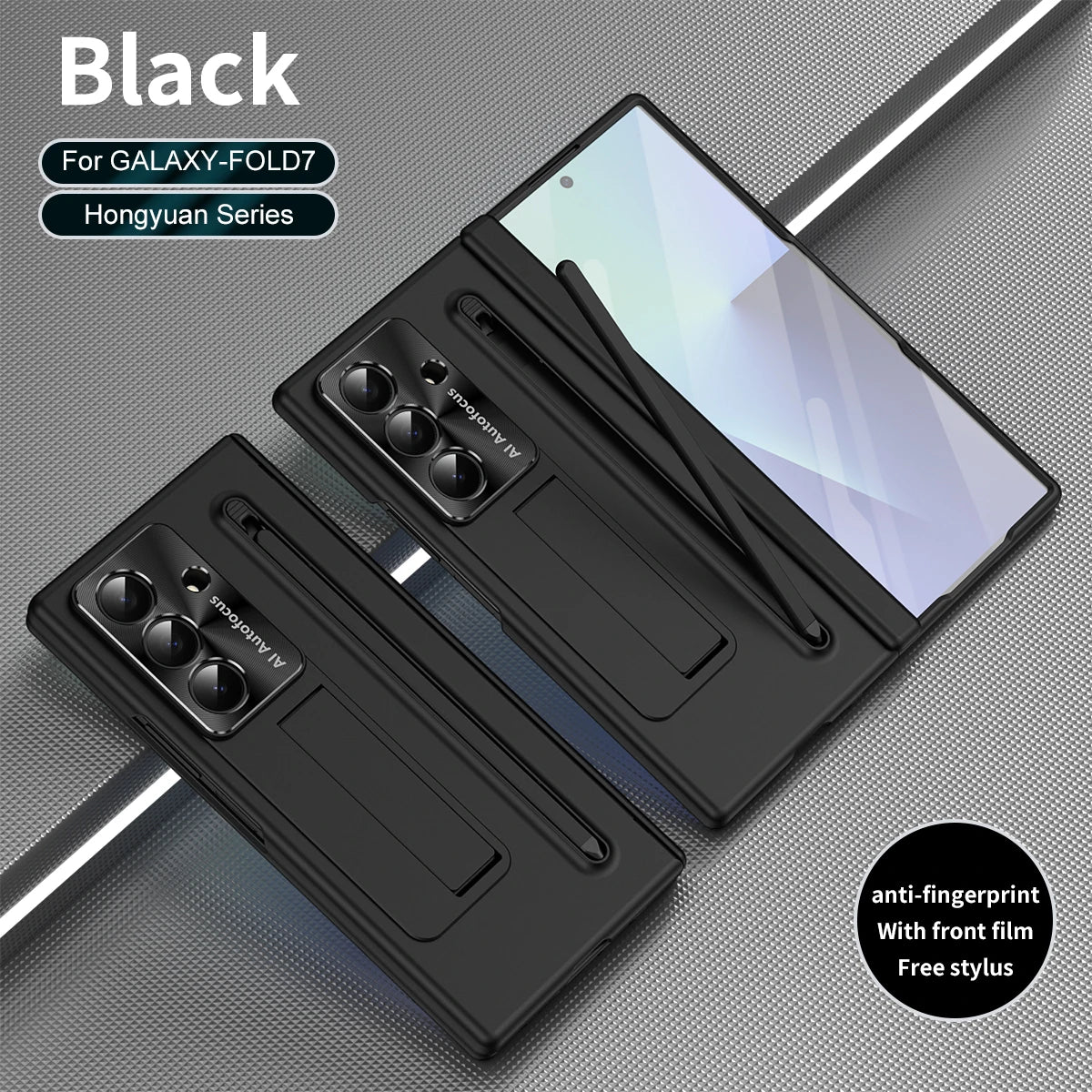 Plating Clear Hinge Magnetic Case For Samsung Galaxy Z Fold 4 5 with Pen Holder Full Screen Protector Phone Cover Fold 7 6 3 5G