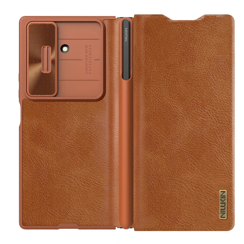 Nillkin for Samsung Galaxy Z Fold 7 5G Case Qin Flip Leather Case Luxury With Customs  S-Pen 360 Protection Cover