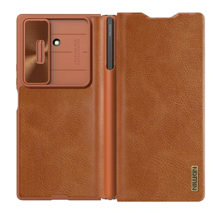 Nillkin for Samsung Galaxy Z Fold 7 5G Case Qin Flip Leather Case Luxury With Customs  S-Pen 360 Protection Cover