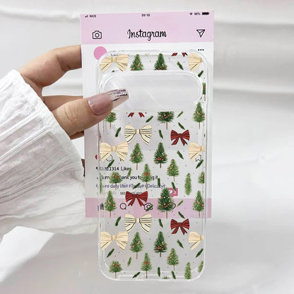 Christmas Tree Golden Bow Graphic Phone Case For Google Pixel 9 Pro XL 10 Pro 8 Pro 5G 6 7 8 8A Cute Clear Soft TPU Cover Fundas