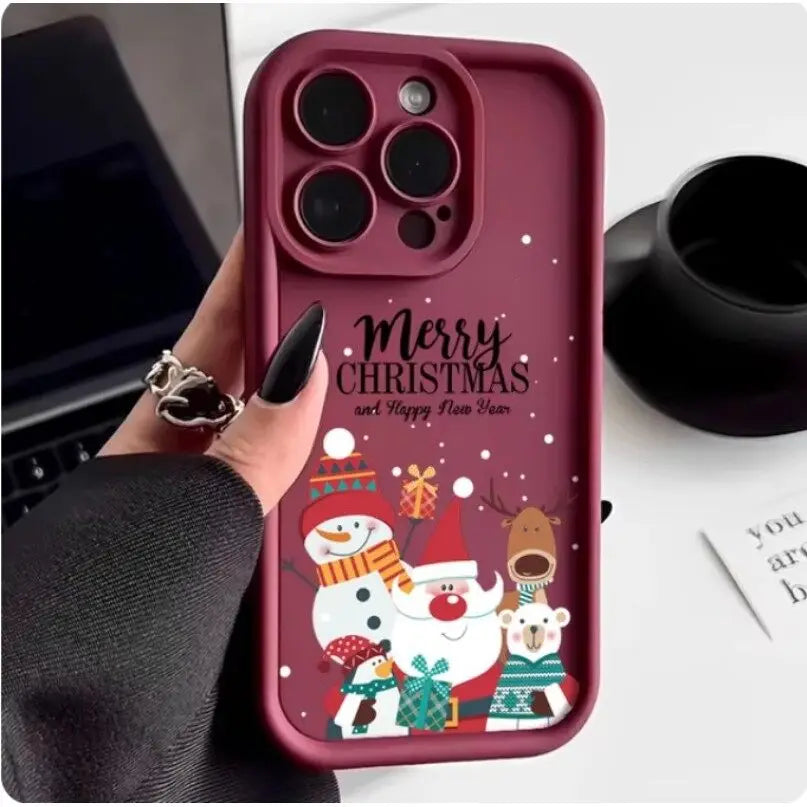 Case For Google Pixel 9 8 7 8A 7A Pro XL 9Pro 7Pro 8Pro 9ProXL Silicone Ins Cartoon Christmas New Year Gift New Design Hot Cover