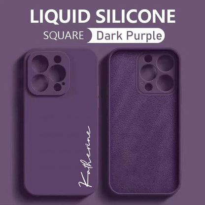 Luxury Liquid Silicone Soft Full Cover 15 14 13 Pro Max Personalized Customized DIY Name Case For iPhone 15 14 13 12 11 Pro Max - covers4phones