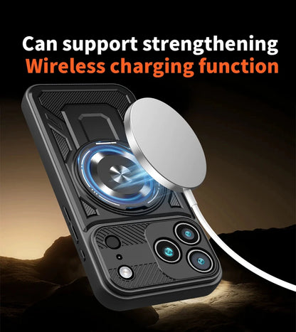 Magsafe Wireless Charging Stand Holder Cover For iphone 17 Pro Max iphone17 Air 5G Magnetic Ring Armor Phone Case