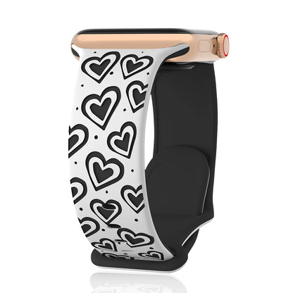 Engraved Band for Apple Watch 40mm 41mm 42mm 44mm 45mm 46mm 49mm Soft Silicone Wrist Strap iWatch SE Series 10 9 8 7 6 5 4 Ultra