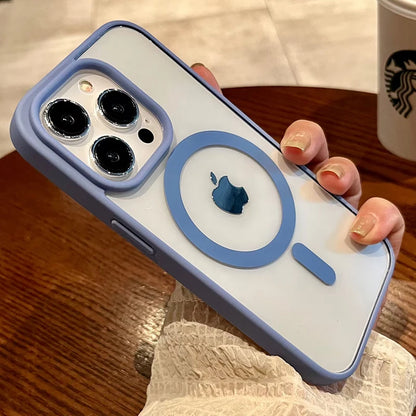 New Phone Case For iPhone 17 16 15 14 13 12 11 Pro Max Plus 17 Air For Magsafe Transparent Clear Magnetic Acrylic Bumper Cover