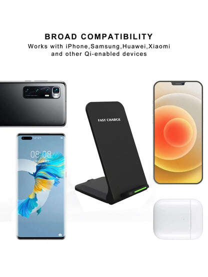 Wireless Fast Charger For iPhone 16 15 14 13 12 ProMax11 Stand Fast Charging Charger for Samsung Note 20/10 S24 Ultra Foldable