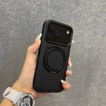 17 ProMax Wax PU Leather Magnetic Charging Phone Case For iPhone 14 15 16 Plus 17 Air 11 12 13 Pro Max 360° Rotating Stand Cover