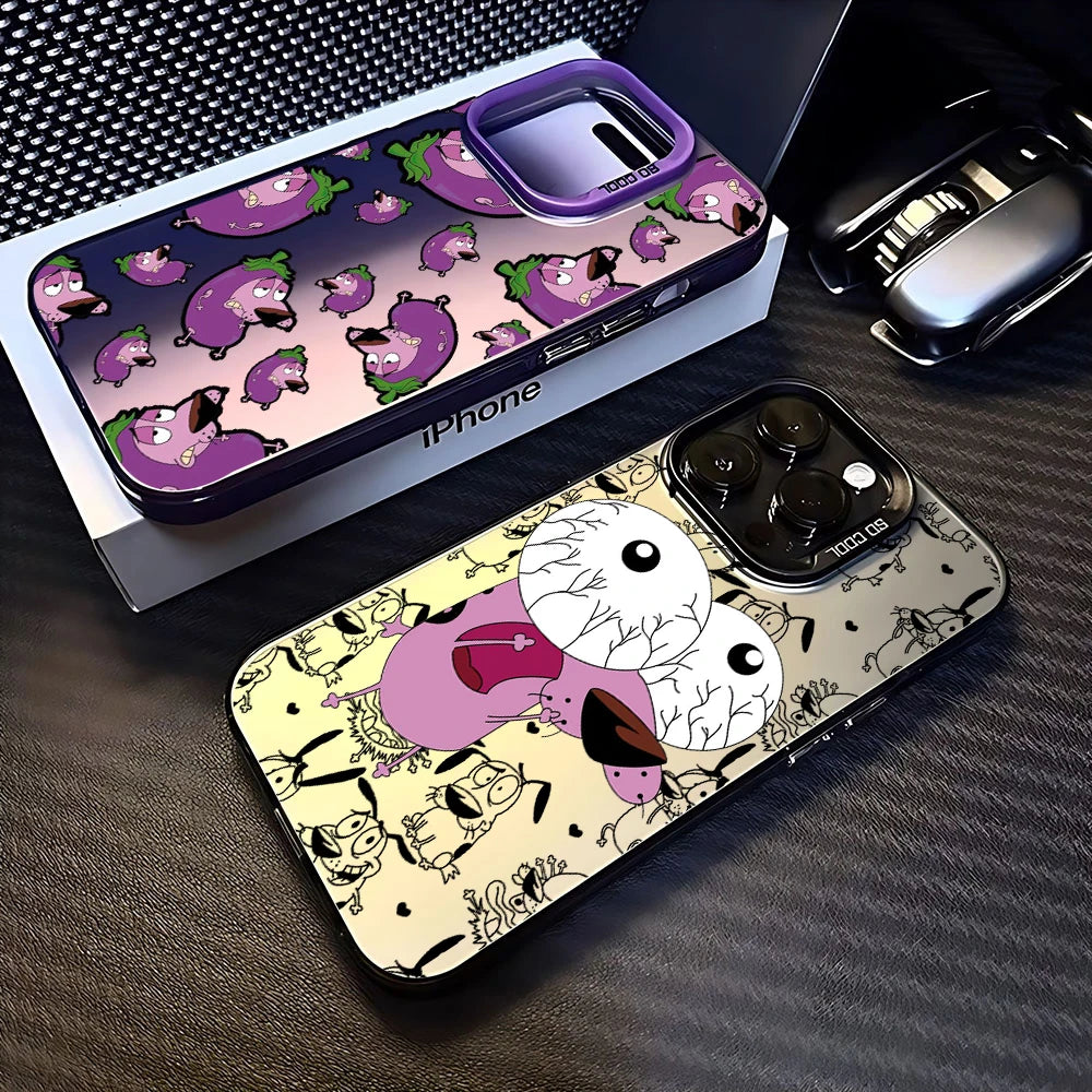 CARTOON COURAGEOUS c-cowardlys Dog Case for Samsung Galaxy S25 S24 S23 S22 S21 S20 Note20 Ultra Plus M31 4G 5G Matte Shockproof