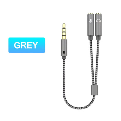 Headset Splitter 3.5mm Audio+Mic Stereo Headphone Splitter Audio 3.5mm 4 Pole Jack Y Cable for PS4,PC Gaming Headset,Xbox One