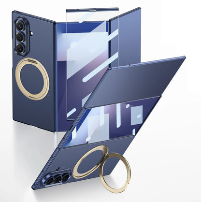 Matte PC 360 Ring Holder Bracket Plastic Case For Samsung Galaxy Z TriFold Trible Fold Magnetic Wireless Cover Glass Protector