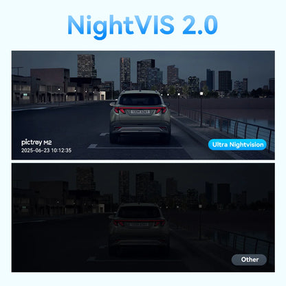 Pictrey M2 2K Dash Cam with Night Vision 330° Rotatable Car DVR Smart Voice Control 24H Parking Monitor