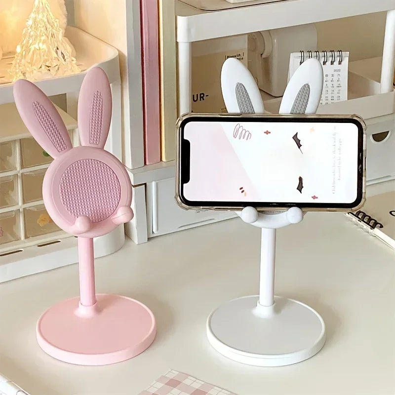 Cute Cartoon Bunny Phone Stand Desktop Cell Phone Stand For iPhone IPad Samsung Smartphone Adjustable Phone Holder Table Support