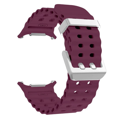 NEW Marine Silicone Strap For Samsung watch ultra 47mm Bracelet No Gaps Sport two-tone Band for Galaxy 7 ultra watchband straps