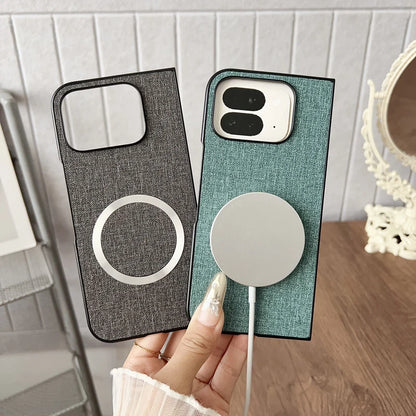 For Google Pixel 10 Pro Fold Case Magnetic PU Leather Lichee Pattern +PC Anti-slip Ultra Thin Cover for Google Pixel 10 Pro Fold