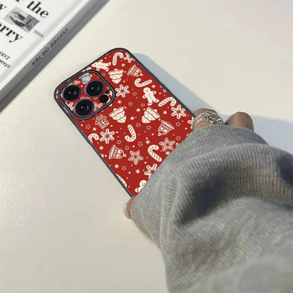 Christmas stocking deer pine Phone Case For 17 12 13 14 15 16Pro Max mini Plus strong magnetic attraction