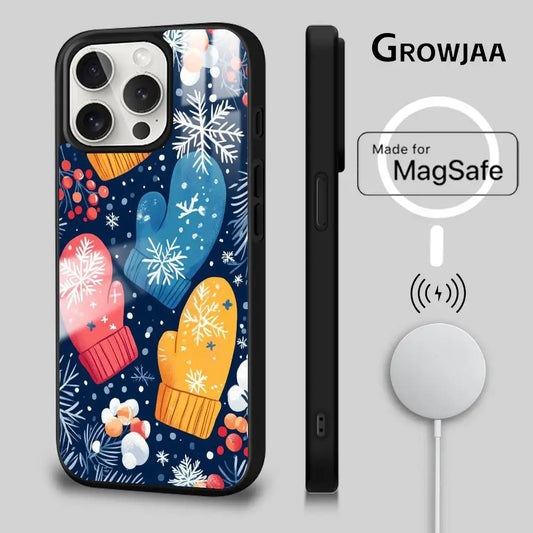 Christmas Gloves phone case for iPhone 17 16 15 14 13 12 11 Pro Max Plus Mini Magsafe Magnetic Wireless Mirror Funda