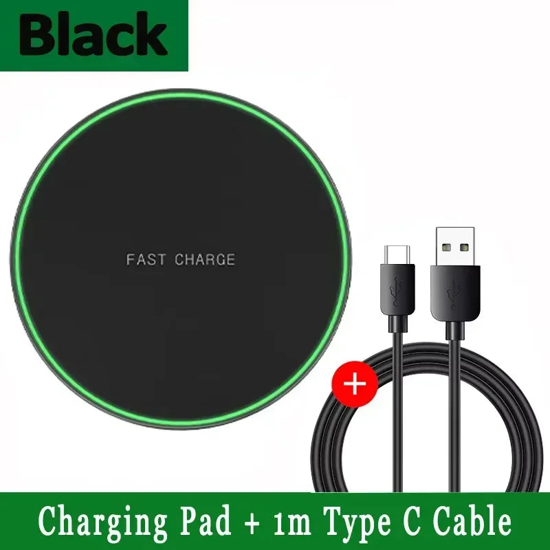 New Wireless Charger For iPhone 16 15 14 13 Pro Max Induction Fast Charging Pad Dock Station For Samsung S23 S22 Xiaomi Huawei