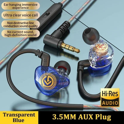 VIKEFON Wired Earphone 3.5mm Type C Digital Chip In Ear Headphone Wire-controlled Headset With Mic For iPhone 15 Android Samsung