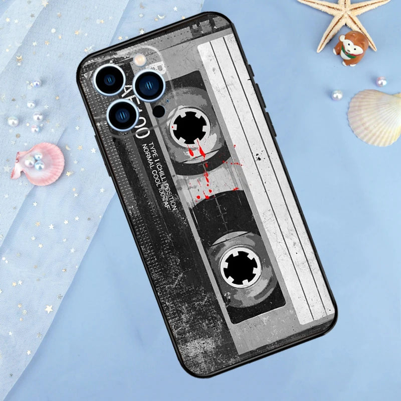 Vintage Cassette tape retro style Phone Case For iPhone 14 13 12 11 15 16 Pro Max 7 8 Plus XR X XS Max 12 13 Mini Cover Case