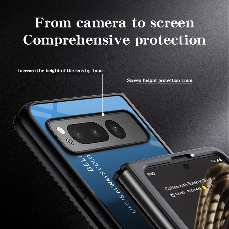 Google Pixel Fold gradient pattern glass phone case