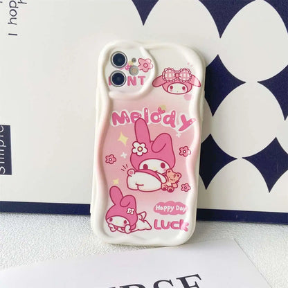 Kuromi Hello Kitty Bracket Bracelet Phone Case For IPhone 16 15 Pro Max 14 11 12 13 Mini XR 8 7 Plus X XS SE Sanrio Cute Cartoon