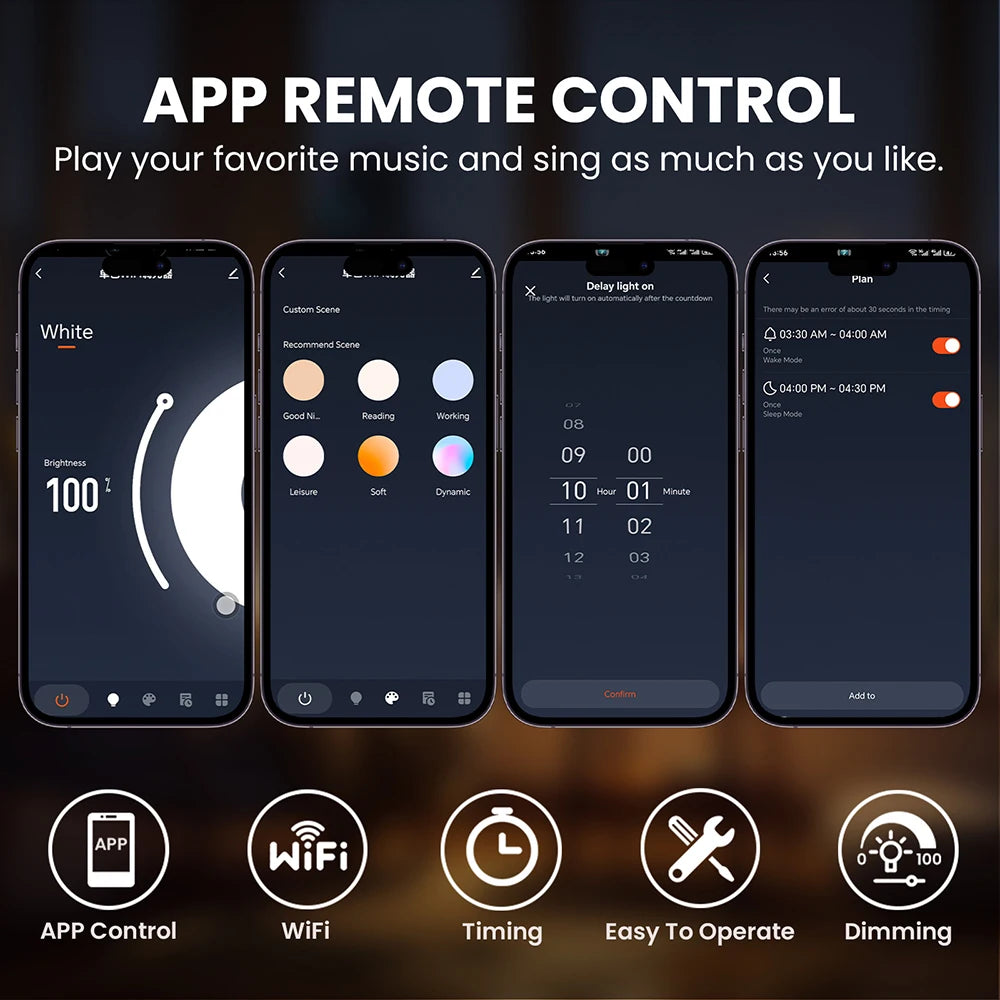 220V Dimmable COB LED Strip Light WIFI Bluetooth Wall Touch 23key Remote Control Power Kit 288LED IP67 Waterproof Flexible Lamp