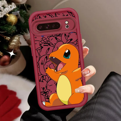 P-Pokemones Cute Anime For Google Pixel 9 8A 8 7 7A Pro XL 5G Eye Ladder Phone Case Soft TPU Shockproof Cover