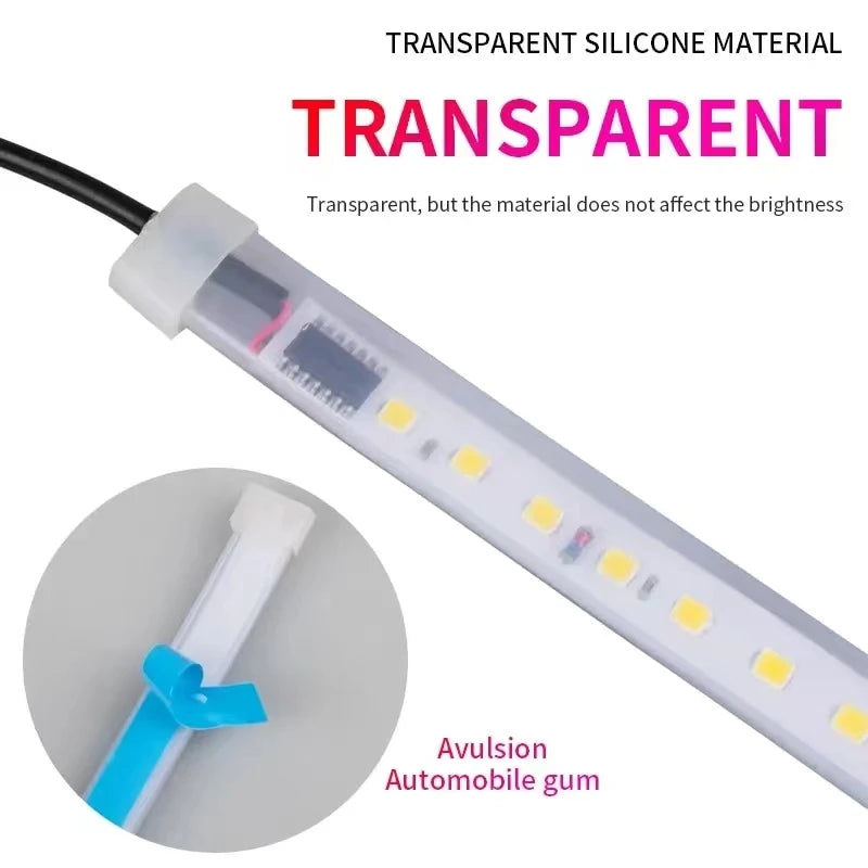 12V LED Car Door Opening Warning Atmosphere Light Strip Car Welcome Light Red And White Flashing Light Auto Safety Signal Light