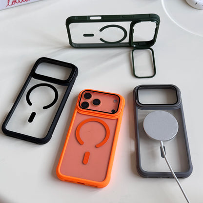 For Magsafe Glass Lens Holder Clear Case for IPhone 17 Pro Max 17 Pro Original Color Magnetic Wireless Charging Shockproof Cover