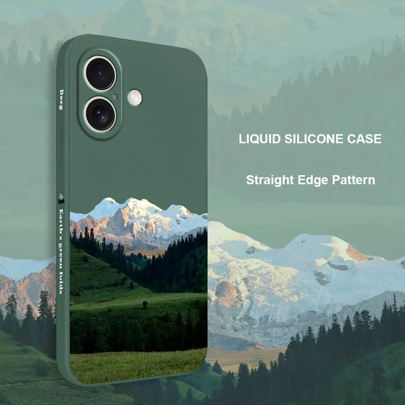 Charming Mountain Phone Case For iPhone 16 16e 15 14 13 12 11 X XR XS Plus Pro Max Mini Silicone Cover